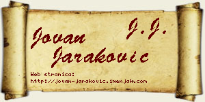 Jovan Jaraković vizit kartica